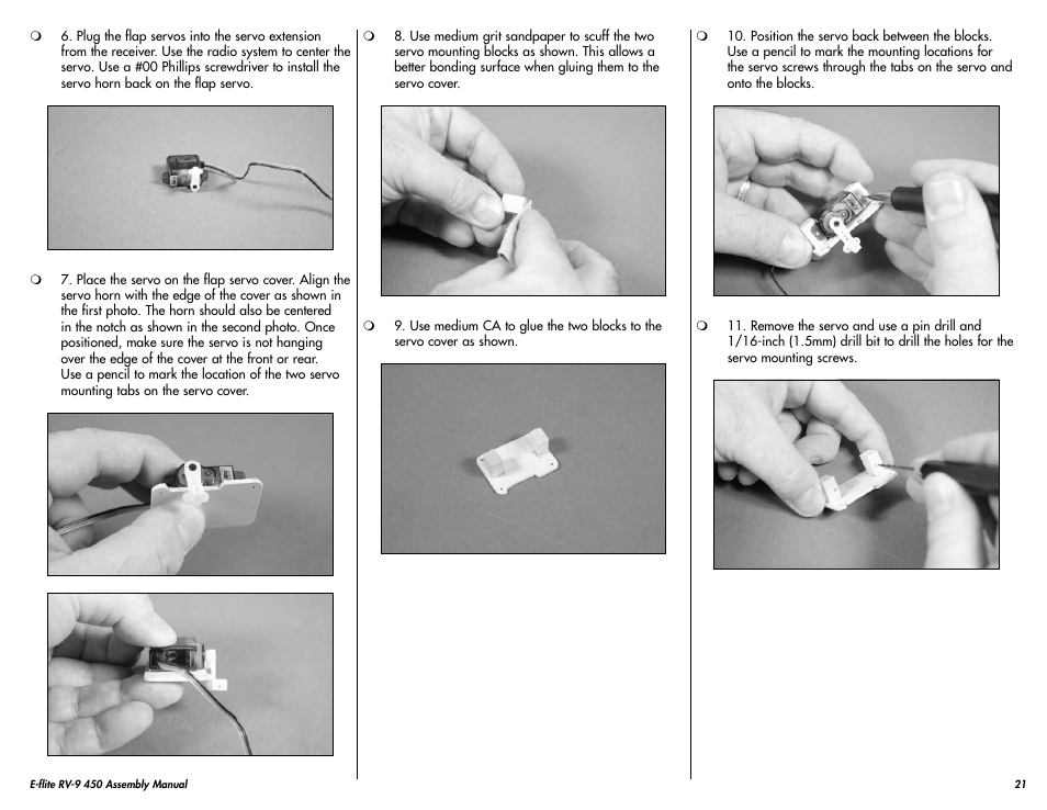 E-flite RV-9 450 ARF User Manual | Page 21 / 36