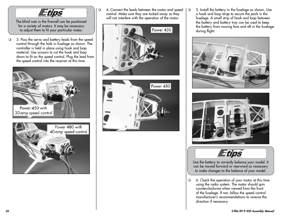 E-flite RV-9 450 ARF User Manual | Page 24 / 36