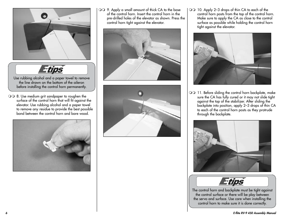 E-flite RV-9 450 ARF User Manual | Page 6 / 36