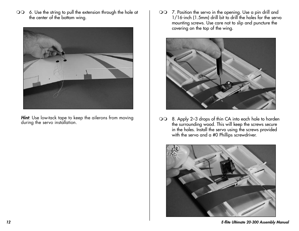 E-flite Ultimate 20-300 10 ARF User Manual | Page 12 / 40