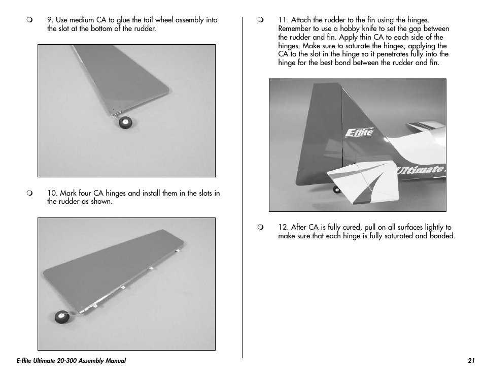 E-flite Ultimate 20-300 10 ARF User Manual | Page 21 / 40