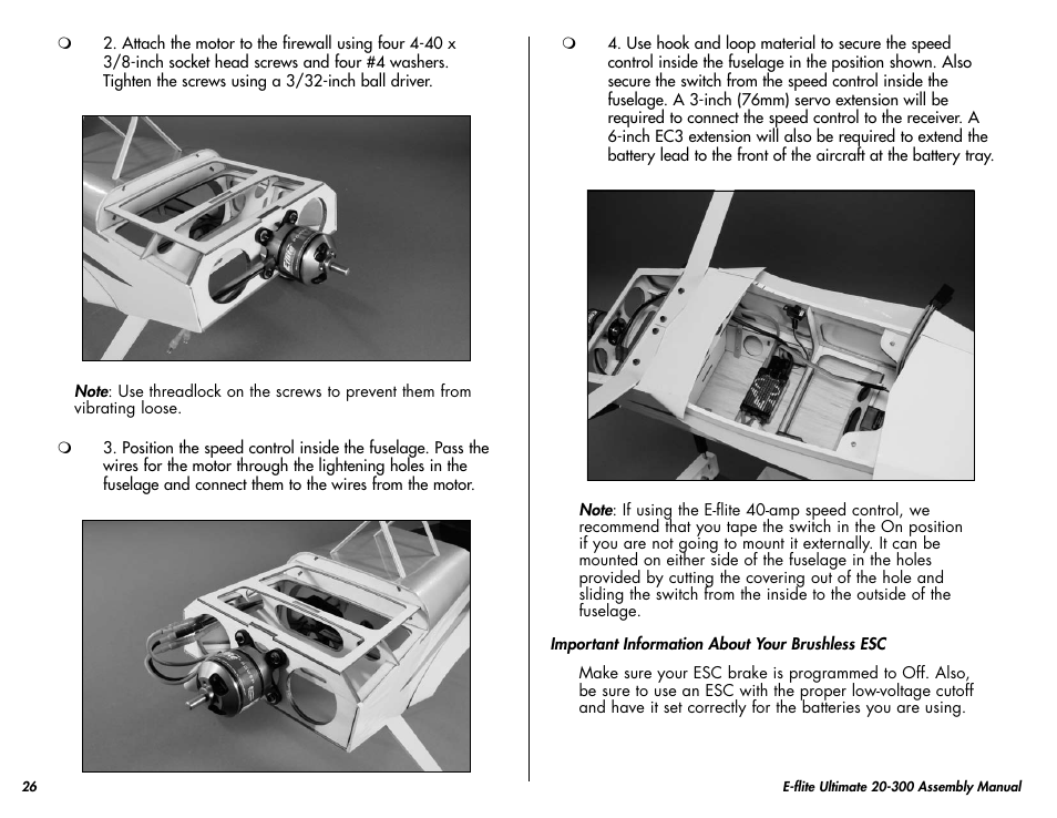 E-flite Ultimate 20-300 10 ARF User Manual | Page 26 / 40