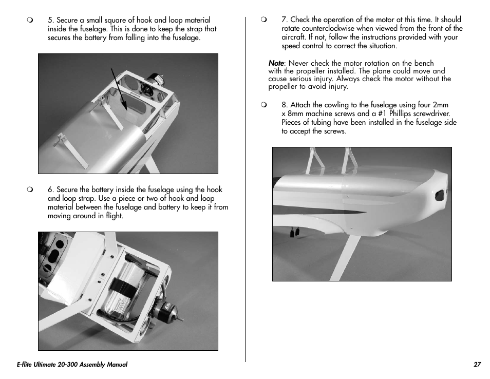 E-flite Ultimate 20-300 10 ARF User Manual | Page 27 / 40