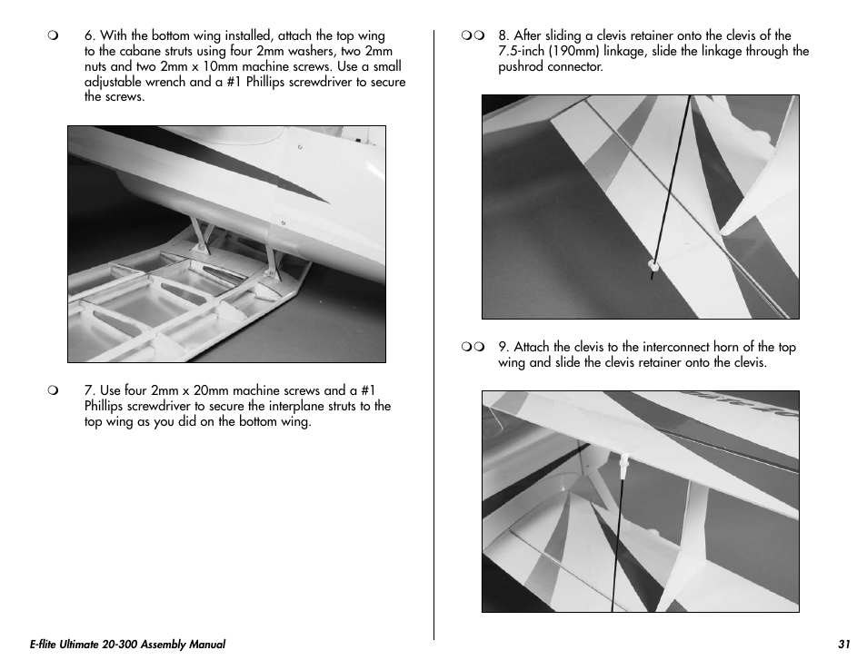 E-flite Ultimate 20-300 10 ARF User Manual | Page 31 / 40