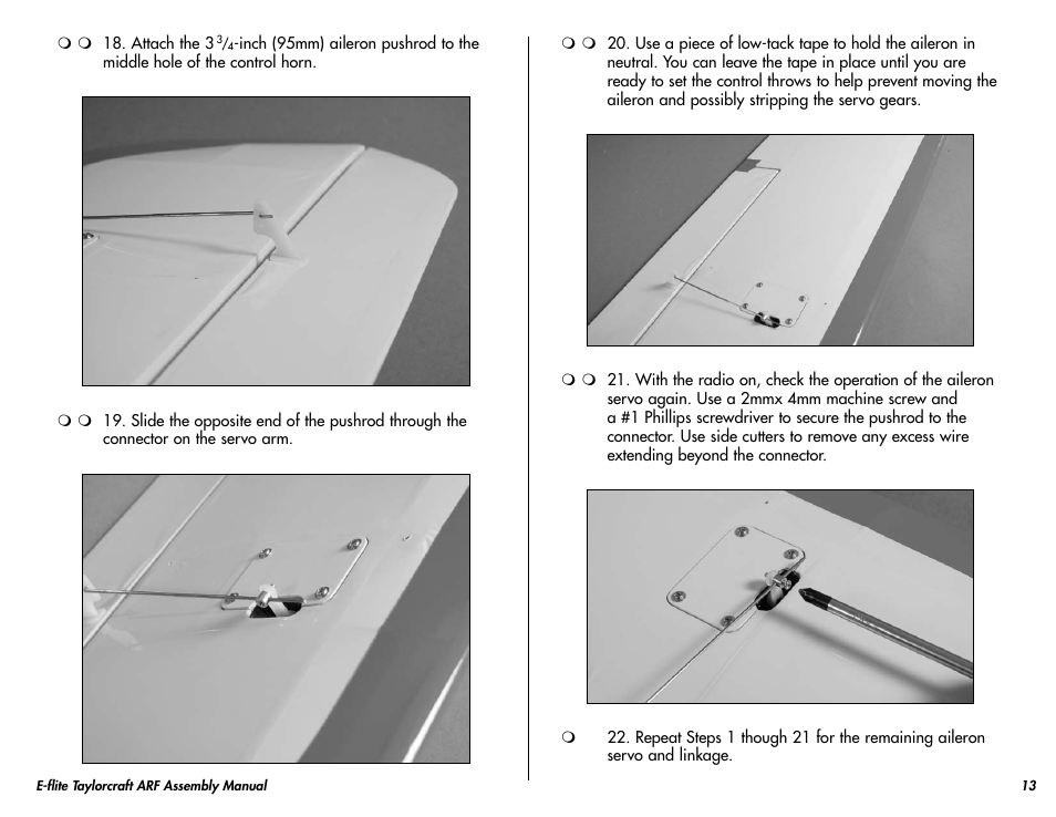E-flite Taylorcraft 450 ARF User Manual | Page 13 / 40