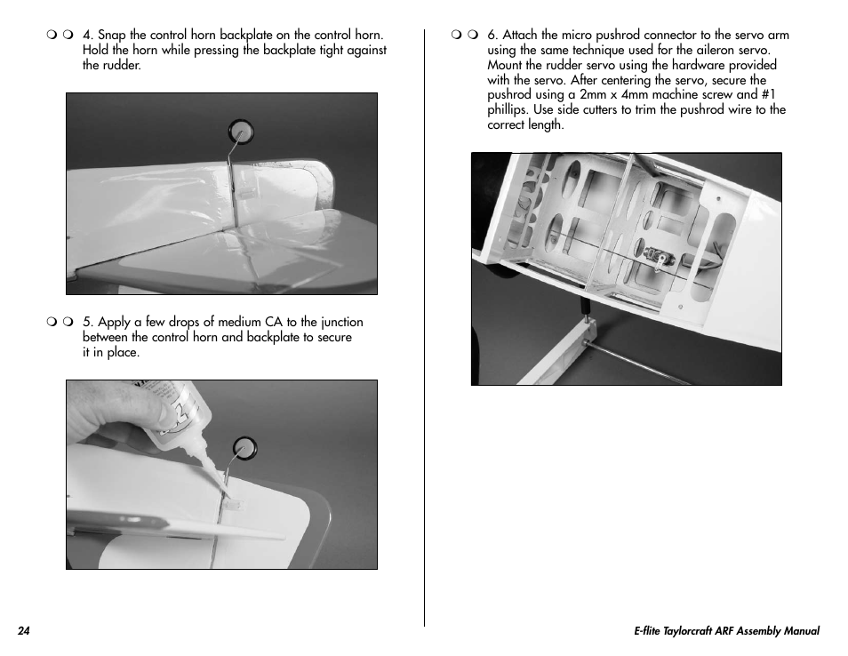 E-flite Taylorcraft 450 ARF User Manual | Page 24 / 40