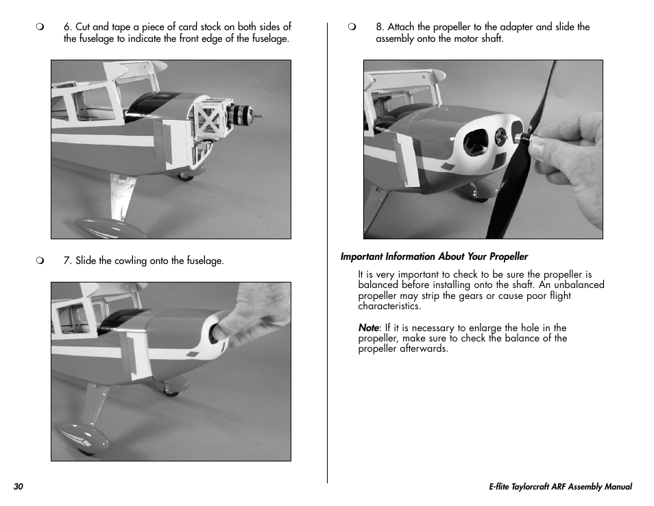 E-flite Taylorcraft 450 ARF User Manual | Page 30 / 40