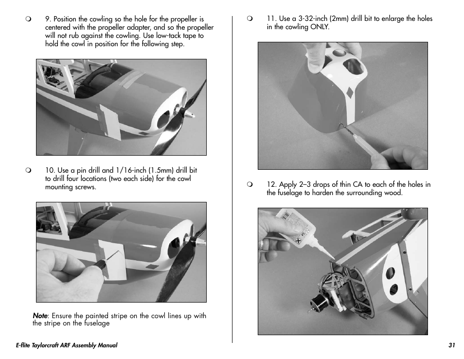 E-flite Taylorcraft 450 ARF User Manual | Page 31 / 40