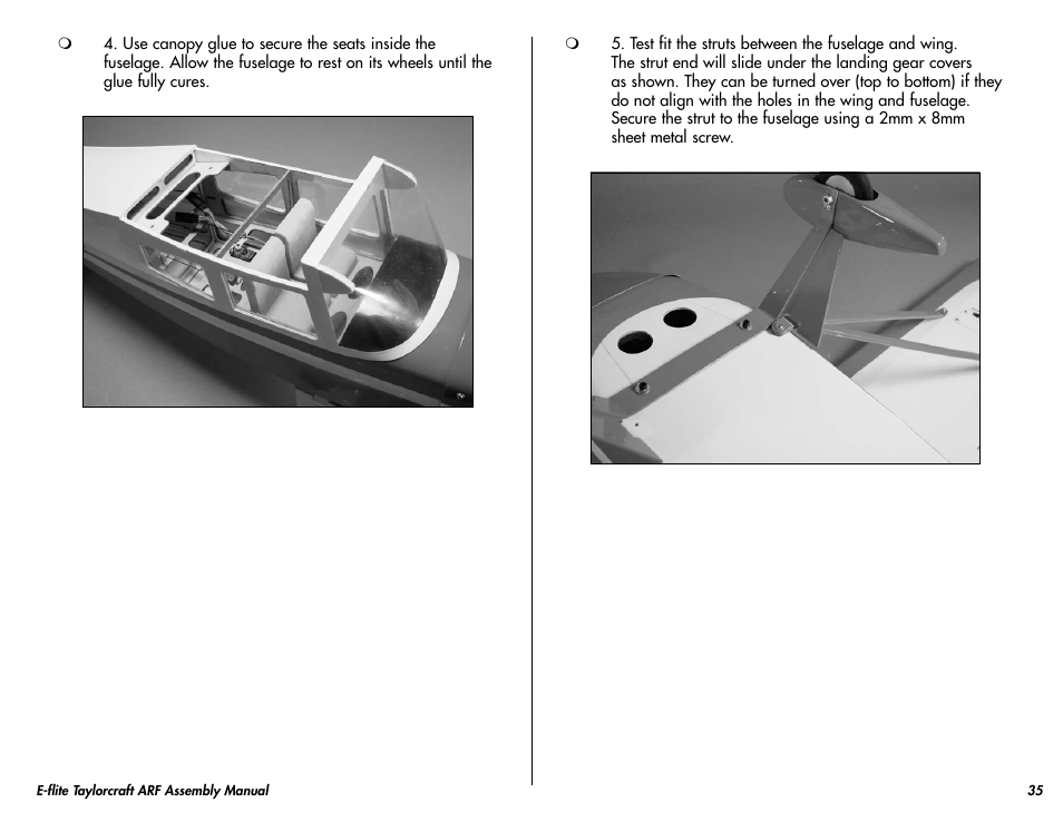 E-flite Taylorcraft 450 ARF User Manual | Page 35 / 40