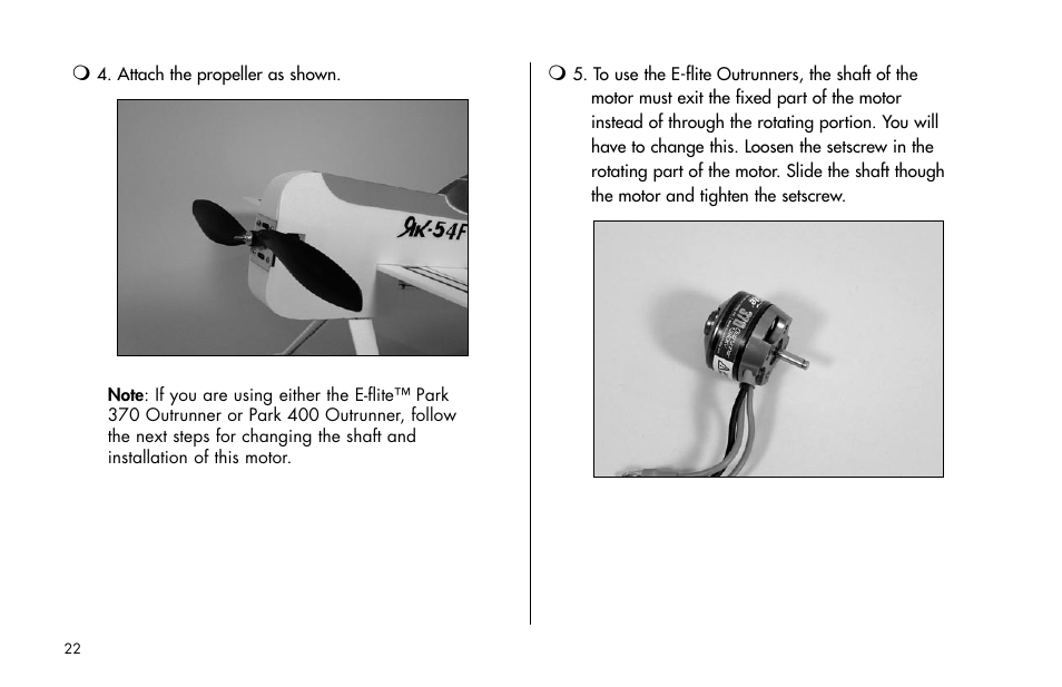 E-flite Yak 54F 3D ARF User Manual | Page 22 / 31