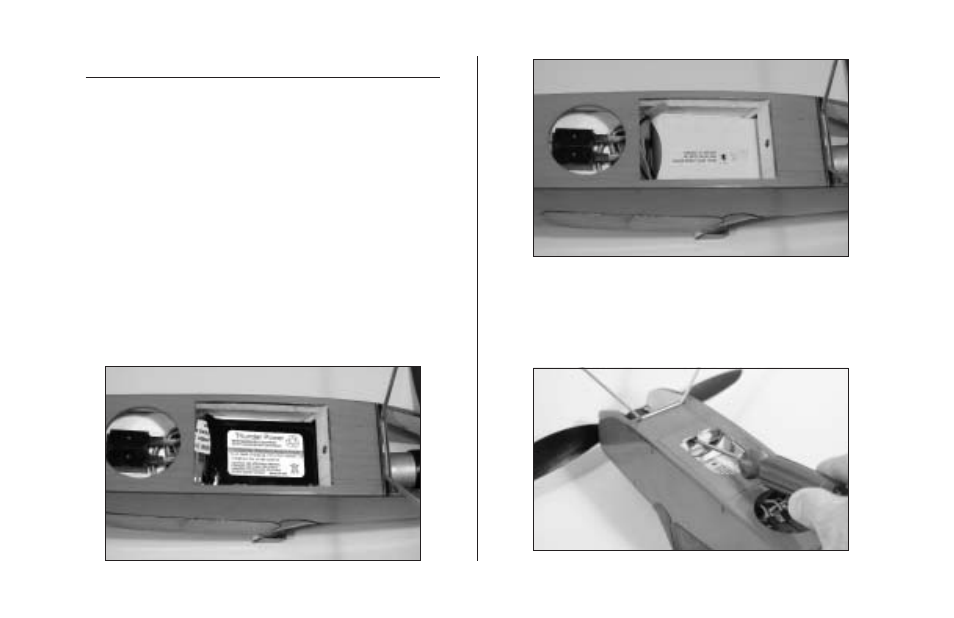 Battery installation | E-flite Gypsy 370 ARF User Manual | Page 28 / 36