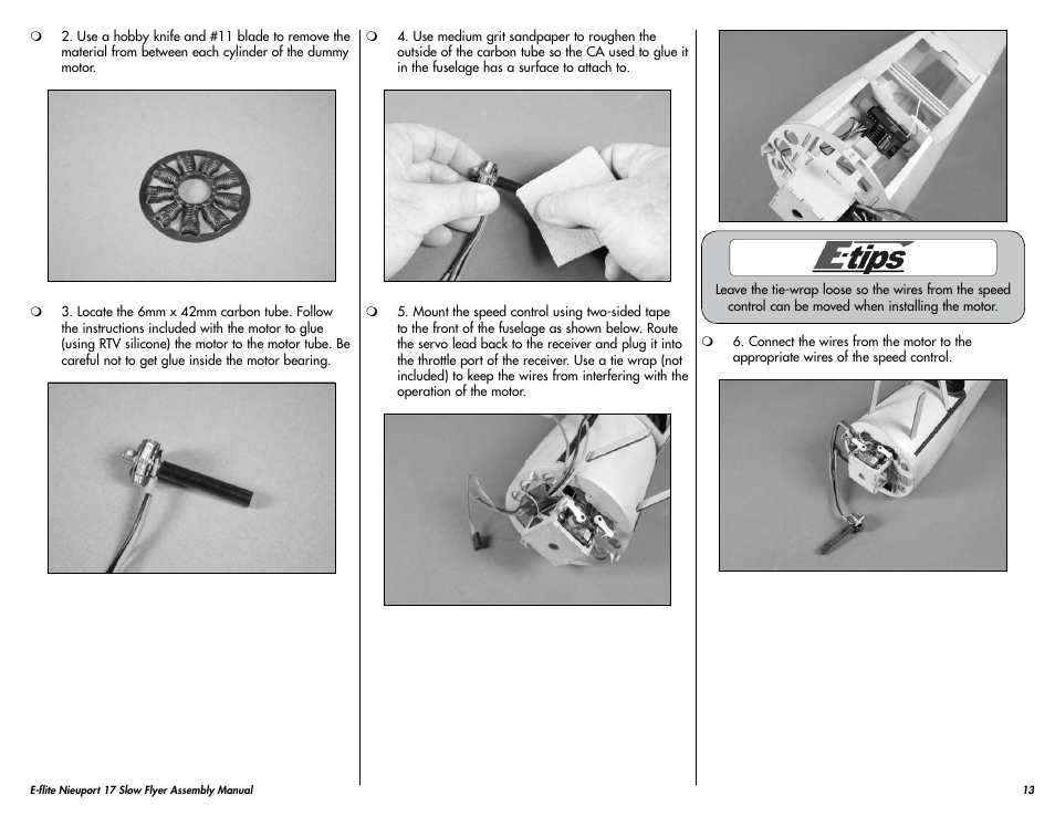 E-flite Nieuport 17 250 ARF User Manual | Page 13 / 28