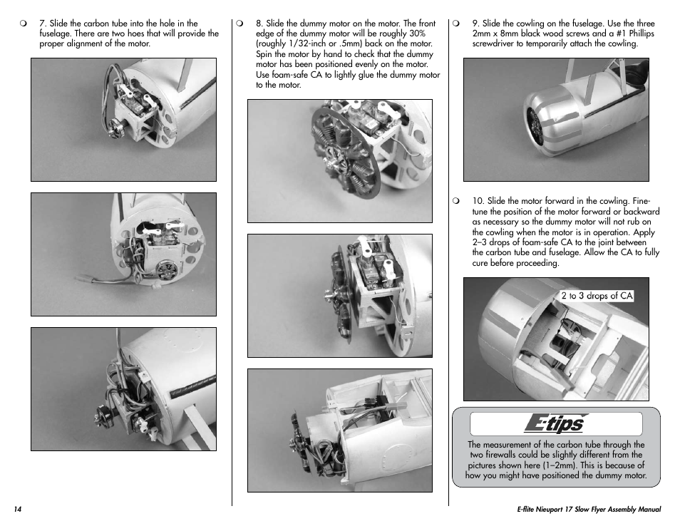 E-flite Nieuport 17 250 ARF User Manual | Page 14 / 28