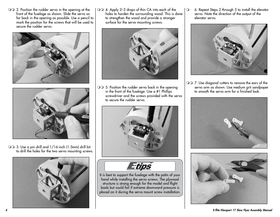 E-flite Nieuport 17 250 ARF User Manual | Page 4 / 28