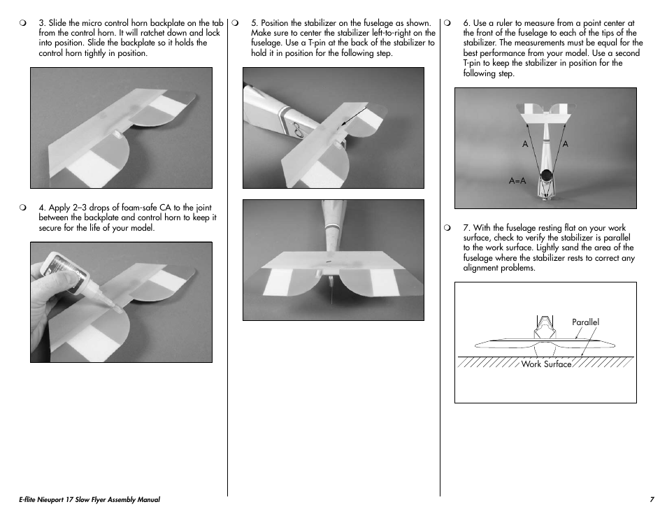 E-flite Nieuport 17 250 ARF User Manual | Page 7 / 28