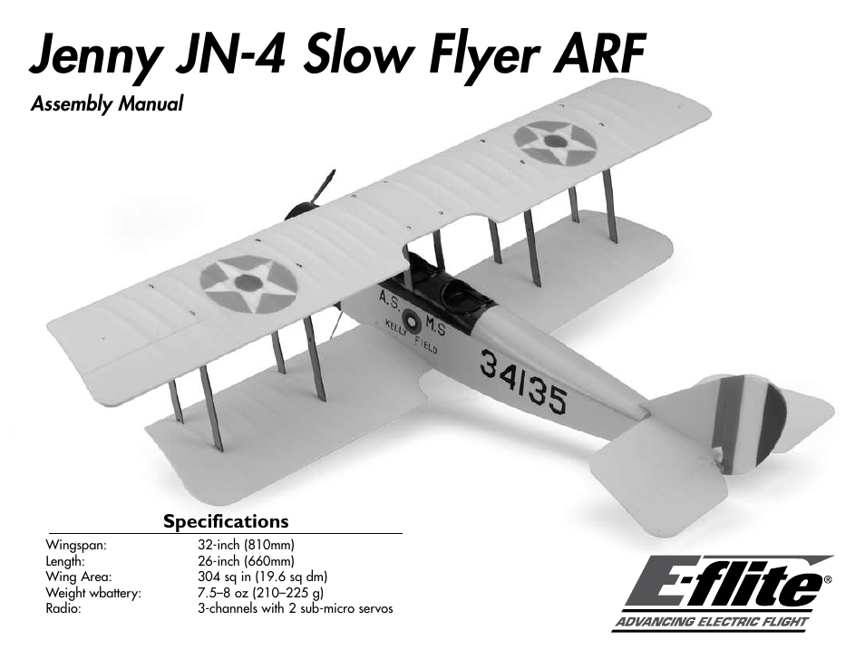 E-flite Jenny JN-4 Slow Flyer 250 ARF User Manual | 28 pages