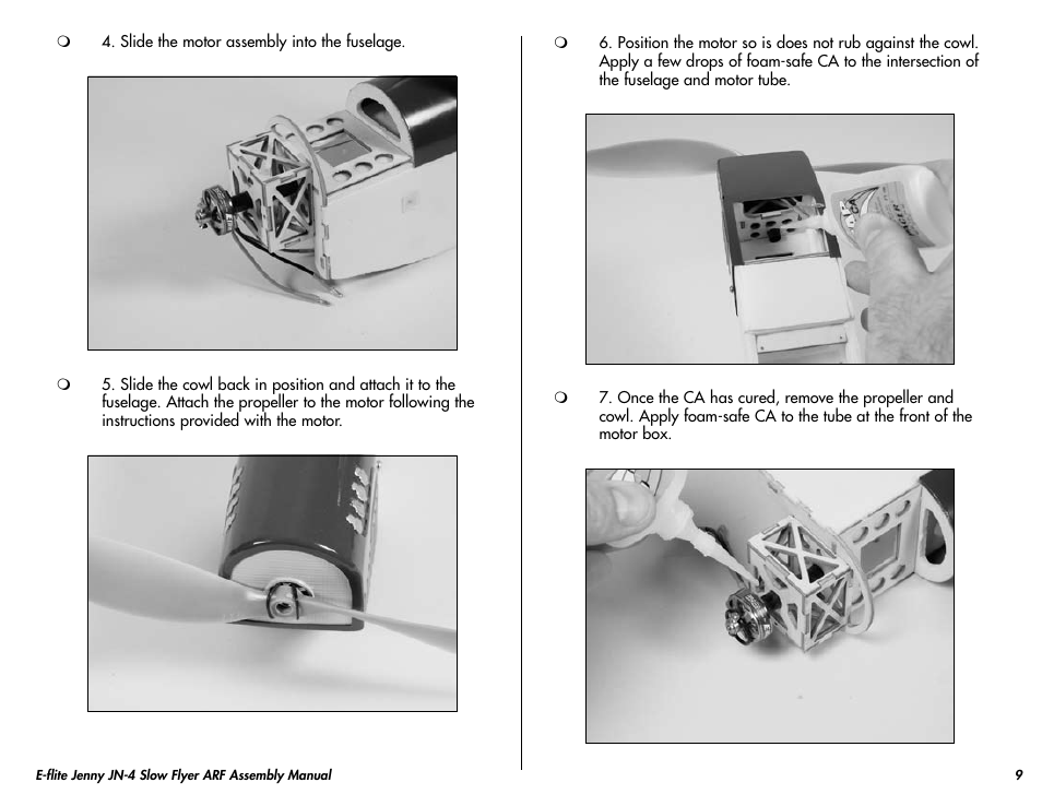 E-flite Jenny JN-4 Slow Flyer 250 ARF User Manual | Page 9 / 28