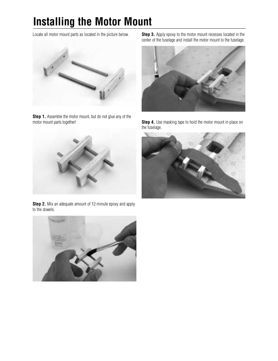 Installing the motor mount | E-flite ElectraJet EP w/ESC & Delta Mix User Manual | Page 7 / 16