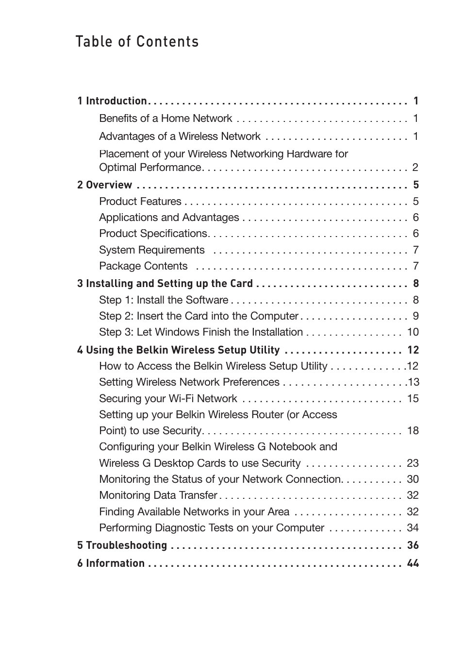 Belkin DESKTOP CARD F5D7001 User Manual | Page 2 / 50