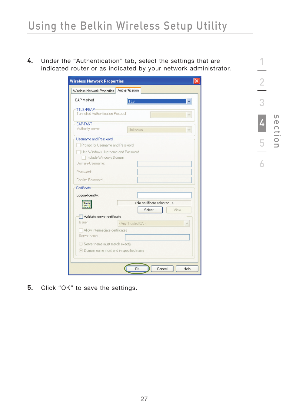 Using the belkin wireless setup utility | Belkin DESKTOP CARD F5D7001 User Manual | Page 29 / 50