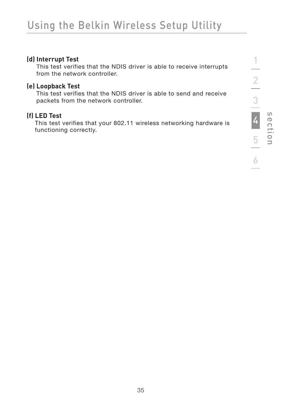 Using the belkin wireless setup utility | Belkin DESKTOP CARD F5D7001 User Manual | Page 37 / 50