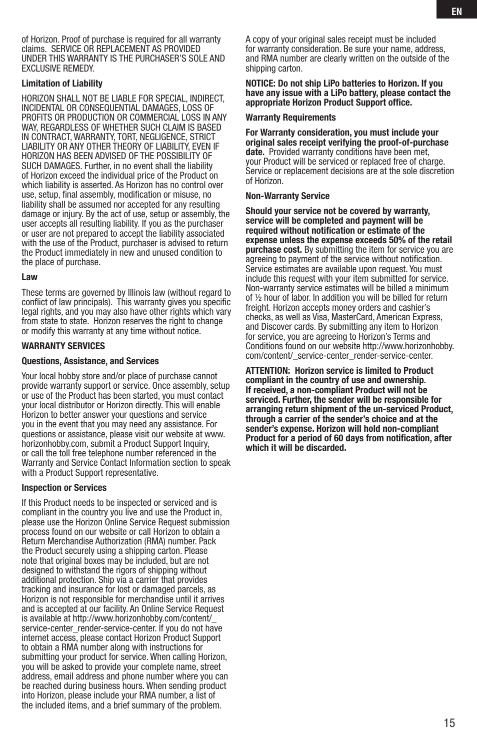 E-flite UMX Yak 54 180 BNF User Manual | Page 15 / 19