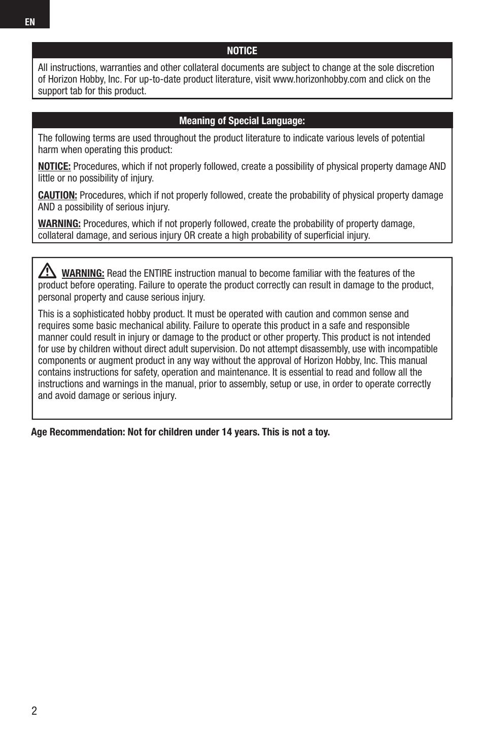 E-flite UMX Hyper Taxi BNF User Manual | Page 2 / 21