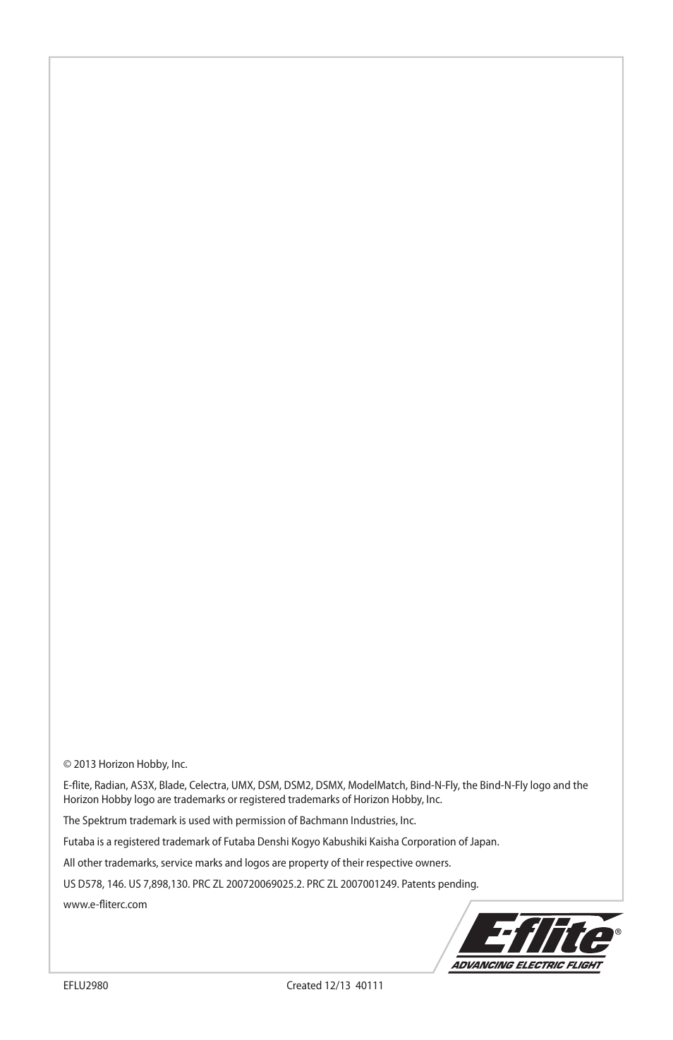 E-flite UMX Radian BNF User Manual | Page 18 / 18