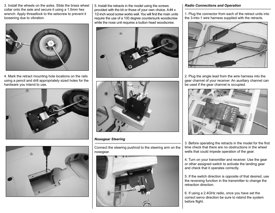 E-flite 10 - 15 Main Electric Retract Unit User Manual | Page 2 / 4