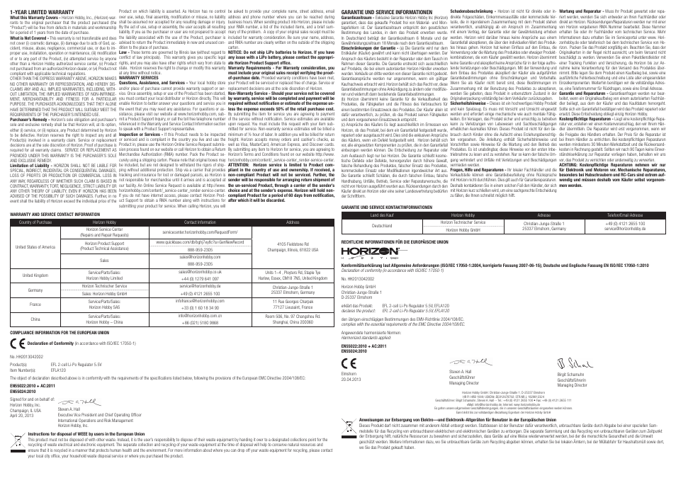 E-flite 2-3 Cell LiPo Regulator, 5.5v User Manual | Page 2 / 3