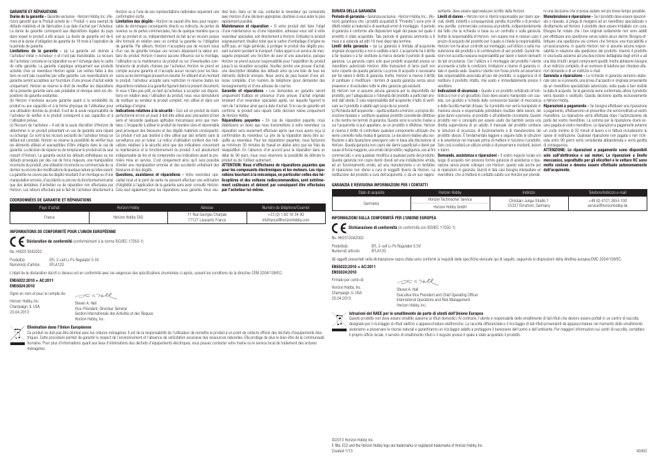 E-flite 2-3 Cell LiPo Regulator, 5.5v User Manual | Page 3 / 3