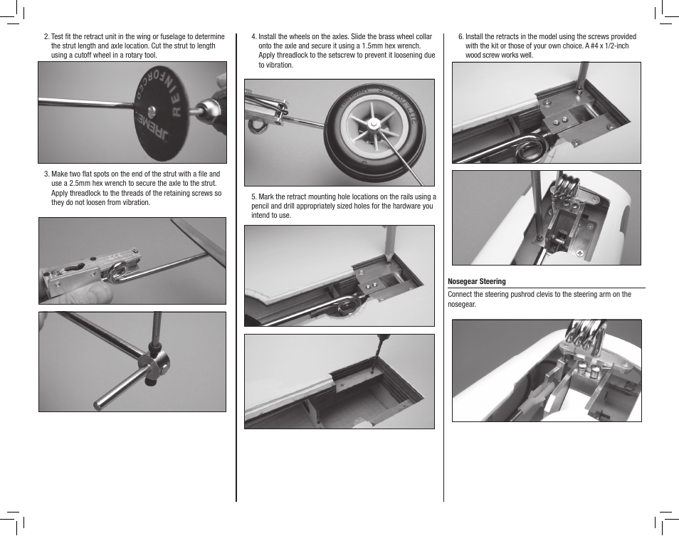 E-flite 25 - 46 85-Degree Main Electric Retracts User Manual | Page 2 / 4