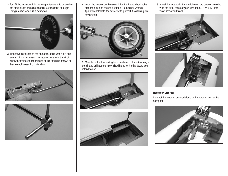 E-flite 25-46 100 Degree Rotating Electric Retracts User Manual | Page 2 / 4
