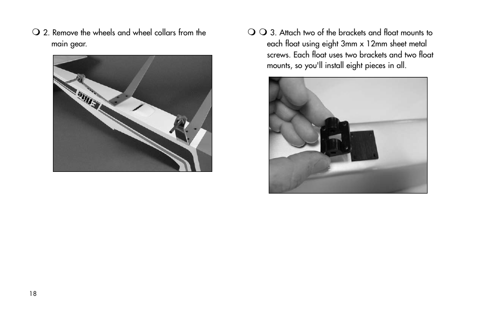 E-flite 25-Size Fiberglass ARF Floats User Manual | Page 18 / 32