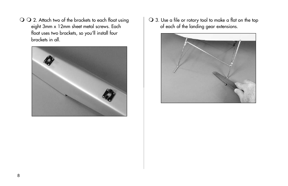 E-flite 25-Size Fiberglass ARF Floats User Manual | Page 8 / 32