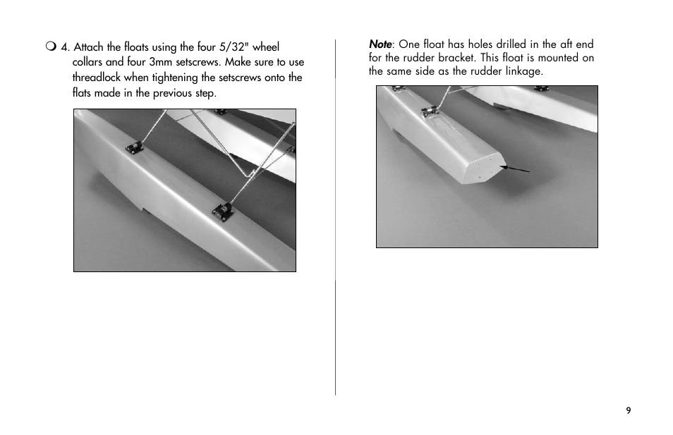 E-flite 25-Size Fiberglass ARF Floats User Manual | Page 9 / 32