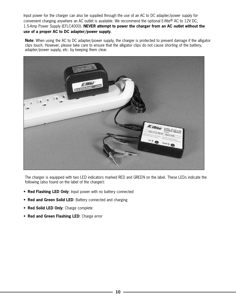 E-flite 3-Cell LiPo Balancing Charger, 0.8A User Manual | Page 4 / 6