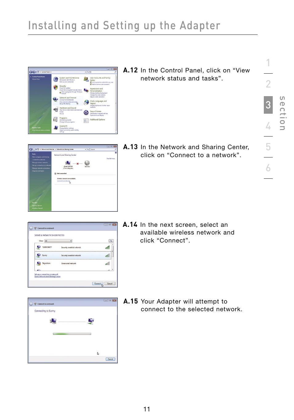 Installing and setting up the adapter | Belkin F5D8073 User Manual | Page 13 / 44