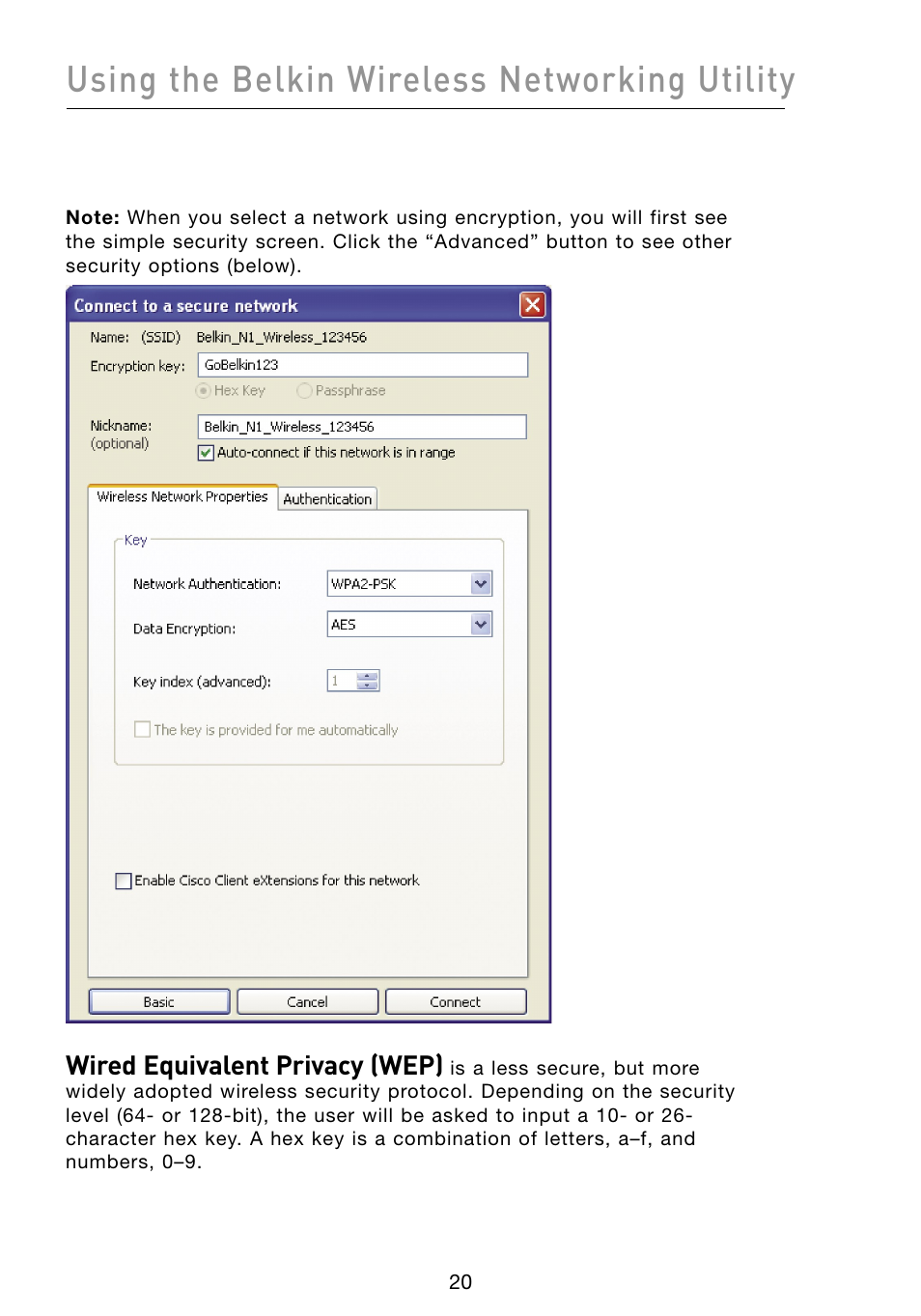 Using the belkin wireless networking utility | Belkin F5D8073 User Manual | Page 22 / 44