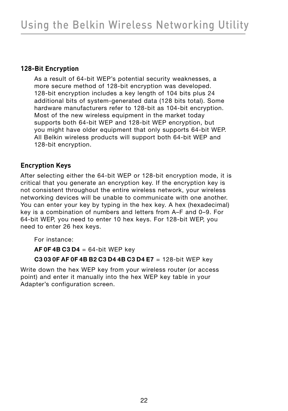 Using the belkin wireless networking utility | Belkin F5D8073 User Manual | Page 24 / 44