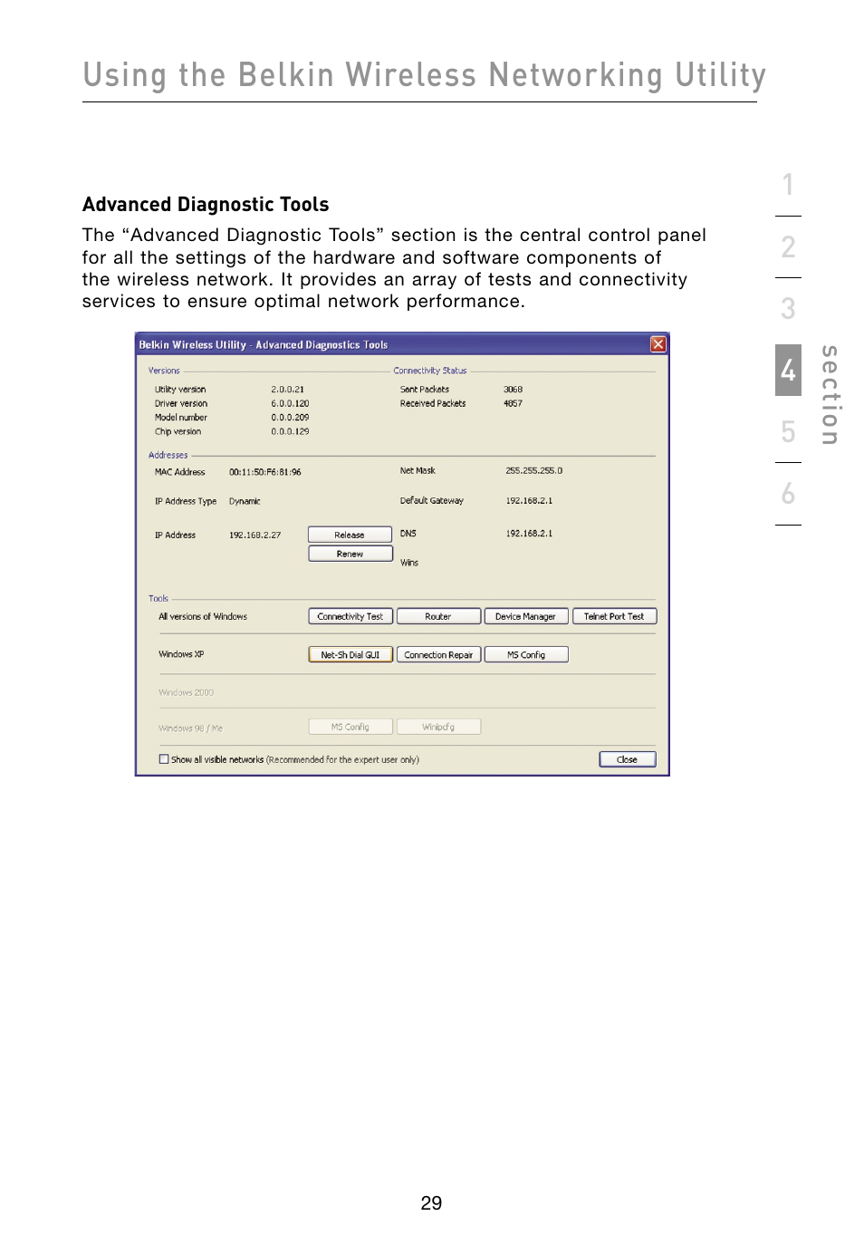 Using the belkin wireless networking utility | Belkin F5D8073 User Manual | Page 31 / 44