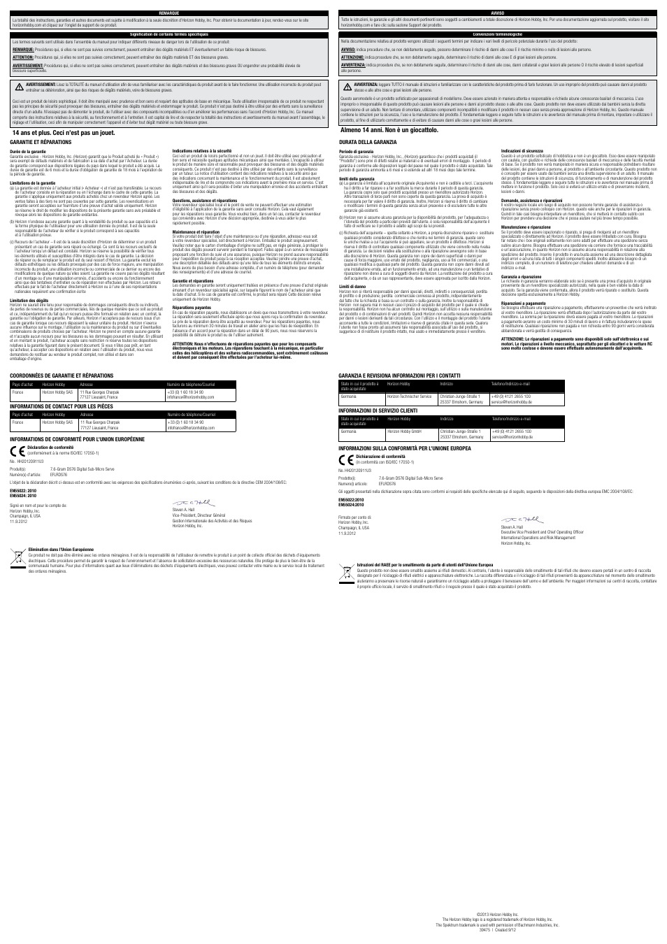 E-flite 7.6-Gram DS76 Digital Sub-Micro Servo User Manual | Page 2 / 2