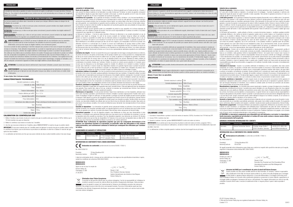 E-flite 70-Amp Helicopter Brushless ESC: B500 3D/X User Manual | Page 2 / 2