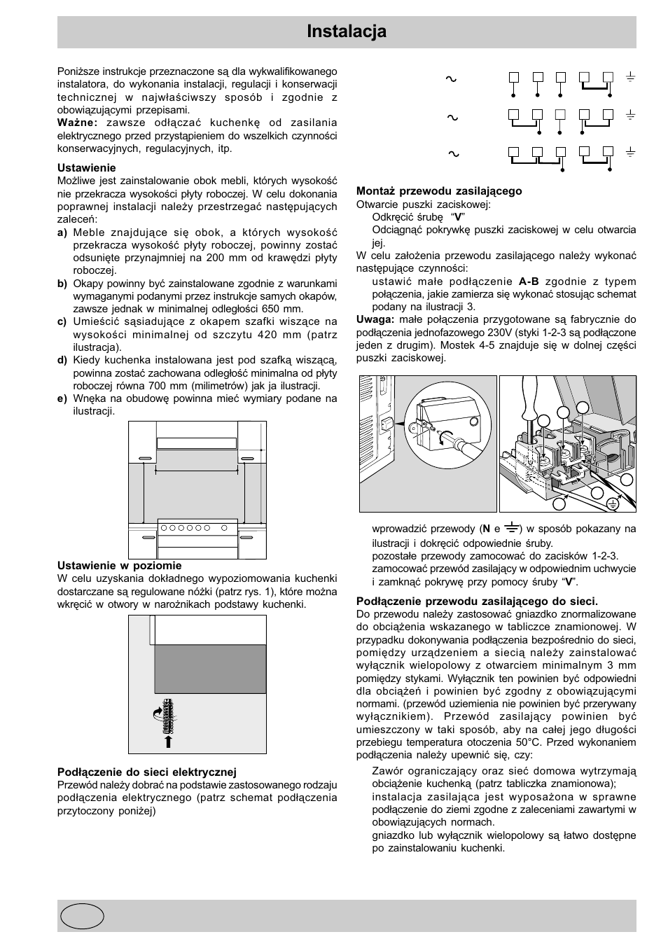 Instalacja | Indesit K3C55/R User Manual | Page 34 / 62