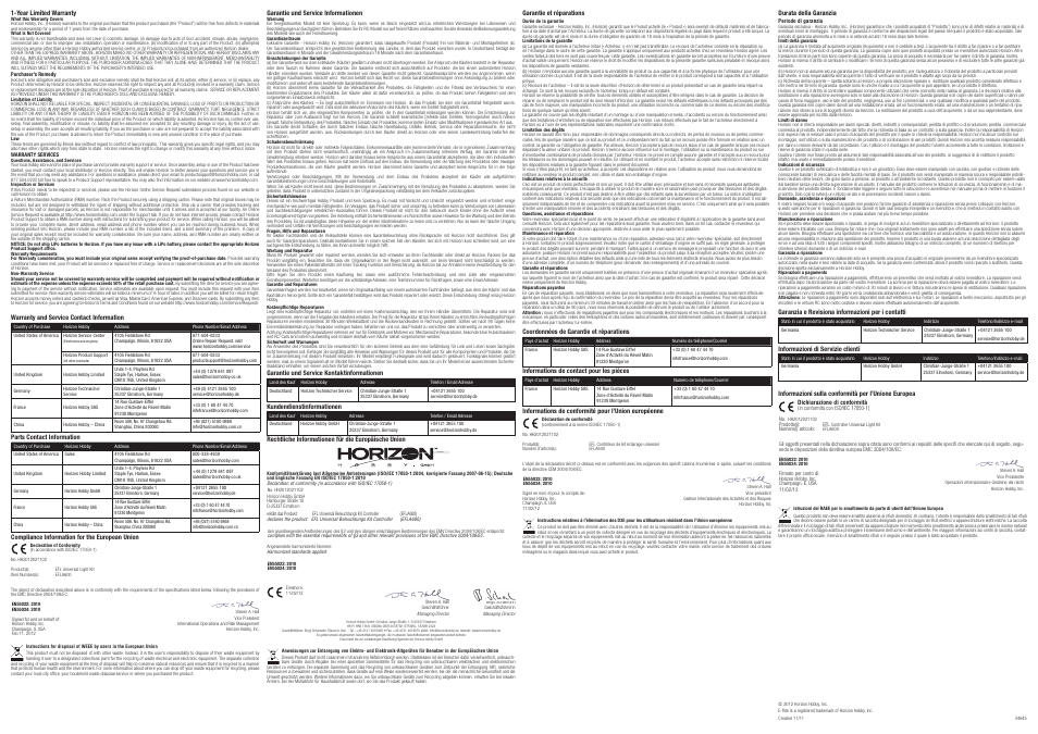 E-flite Controller: Universal Light Kit User Manual | Page 2 / 2