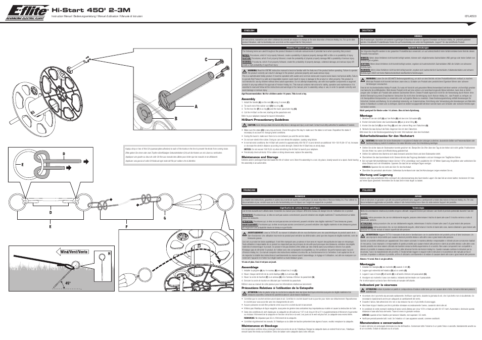 E-flite Hi-Start SLS 450 2-3M User Manual | 2 pages