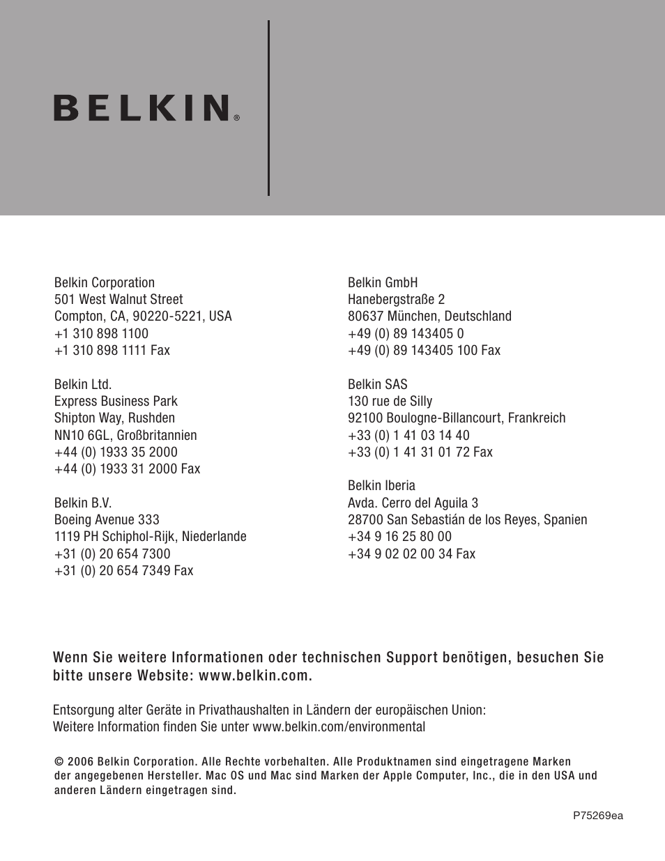 Belkin F5U237 User Manual | Page 26 / 52