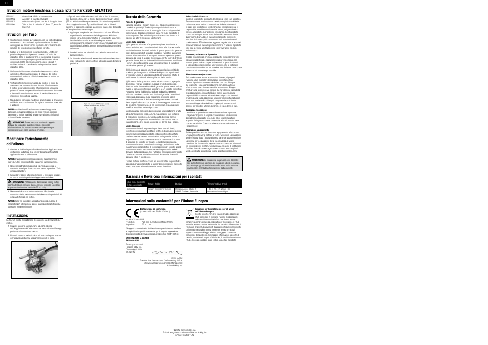 E-flite Park 250 Brushless Outrunner Motor 2200Kv User Manual | Page 3 / 3