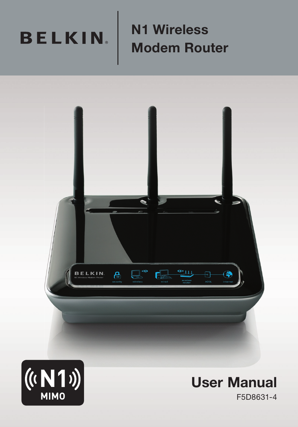 Belkin N1 Wireless Modem Router F5D8631-4 User Manual | 102 pages