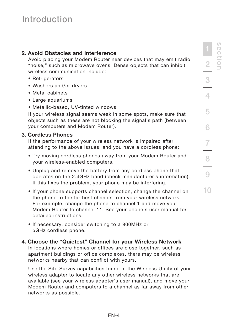Introduction, Se c tio n | Belkin N1 Wireless Modem Router F5D8631-4 User Manual | Page 6 / 102